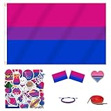 MEPLUM PRIDE 3x5 FT Bi Bisexual Flag Bundle with