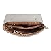 b.m.c BMC Fashionably Chic Gray Beige Faux Suede Leather Gold Metal Chain Large Envelope Clutch Handbag