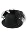 Mini Top Hat Fascinator Hair Clip Bow Feather Pearl Dancers Burlesque Showgirl Black