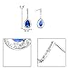 EleQueen 925 Sterling Silver Full Cubic Zirconia Teardrop Bridal Dangle Earrings Blue