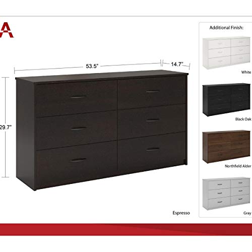 Mainstays 6 Drawer Dresser,Gray Pricepulse