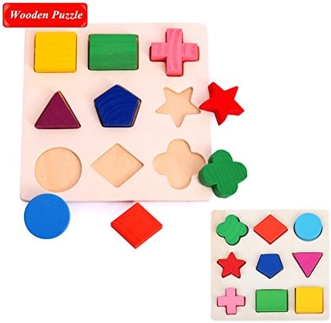 Wooden Puzzle for Toddlers Learning Toy Ideal for Early Education Baby's Cognition of Shape and Color