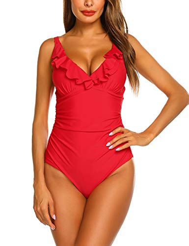 Ruffle neck swimsuit Clearance