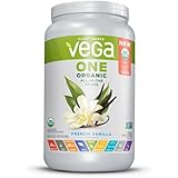 Vega One Organic All-in-One Shake, Plant Based Non Dairy Protein Powder, French Vanilla, 18 Servings, 24.3 oz
