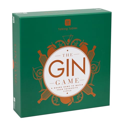 Talking Tables Gin Themed Trivia Game, Fun and Engaging Board Game for Adults – Perfect for Christmas Parties, Gifts for Gin Lovers, After Dinner Entertaining, Table Game Night, PLASTIC FREE
