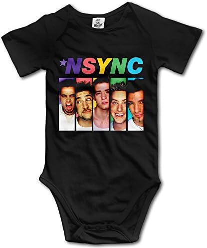 U9 6-24 Months Newborn Babys Boy's & Girl's Nsync Poster Short Sleeve Jumpsuit Outfits Black Size 6 M