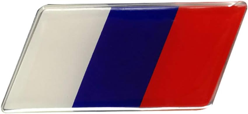 Dandeliondeme 3D Alloy Russian Flag Auto Car Badge Emblem Sticker for VW Audi Chevrolet Honda for Ford Mercedes-Benz BMW Volkswagen Passat Audi Diesel Convertible☆Red + Blue + White
