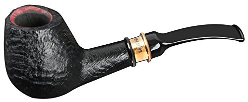 4th Generation 1882 Dark Porter Black Rustic Quarter Bent Smoking Pipe