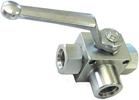 VA BVC3-25-S - 3 Way Ball Valve 1" Female O-Ring Boss - 7,250 PSI