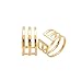 High Gloss Three Line Midi Knuckle Ring Set of Two (Gold Plated)