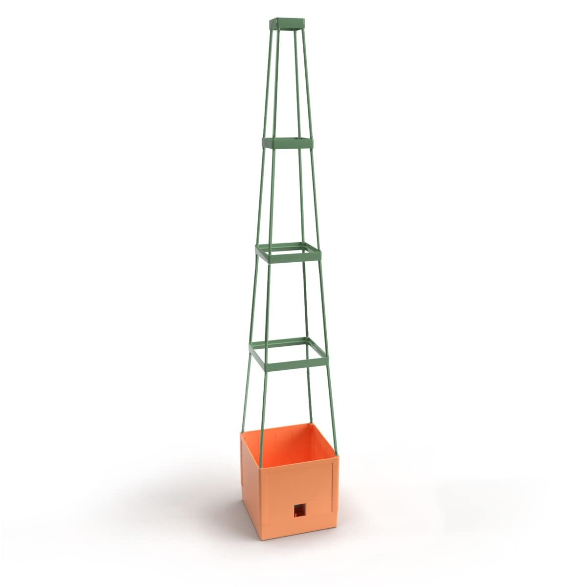 Bio Green MT 1Q Maxitom Plant Tower with Plant Support and Water Reservoir - Terracotta/ Orange
