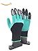 DIGGERZ LLC Garden Gloves with Claws; Universal Size; 8 ABS Plastic Claws on Left and Right Hands, Green; Quick & Easy to Dig Without Tools, Great Gift for Mom and Dad, Safe For Planting