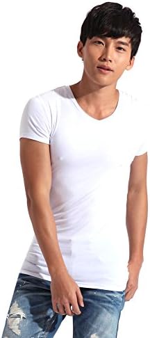 Confreebroon Modal Men's Short-Sleeve v-Neck t-Shirt Bottoming Shirt T602