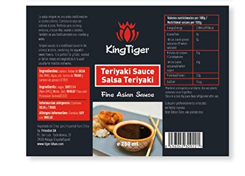 KingTiger Sauce Teriyaki - Oosterse saus ideaal om de smaak van uw levensmiddelen te verbeteren, 250 ml - Afbeelding 3