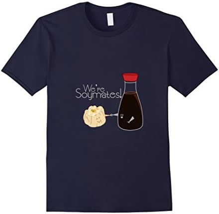 Men's We're Soymates Shu Mai Dumpling Soy Sauce Couples Cute Shirt 3XL Navy