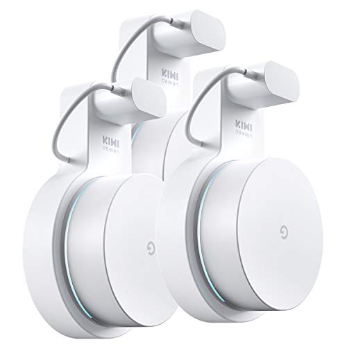 Google WiFi Wall Mount 3 Pack, Google Mesh Holder Without Messy Wires or Screws by KIWI design (White 3 Pack)
