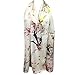 Wrapables Luxurious 100% Charmeuse Silk Long Scarf with Hand Rolled Edges, Cherry Blossoms