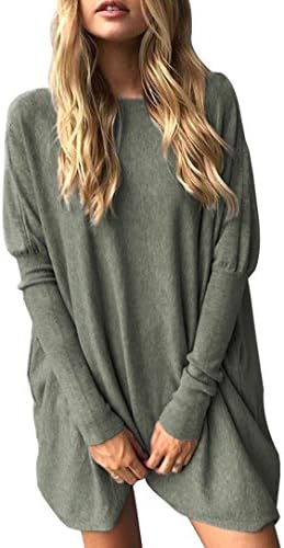 Nergivep Women's Long Sleeve Jumper Batwing Pullover Sweater Tops
