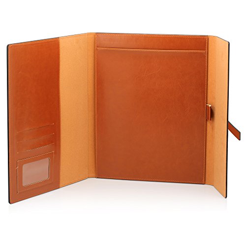 Gallaway Leather Padfolio Portfolio Folder - Perfect Portfolio for your Interviews, Resumes, Presentations and Meetings and it fits Letter, Legal, A4 Notebooks and Notepads (Brown) - Thumbnail 5