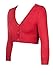 Sidecca Classic V-Neck 3/4 Sleeve Button Cardigan Regular and Plus Size Bolero