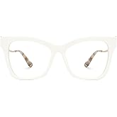 Zeelool Glasses Frame for Women, Butterfly Eyeglasses Eyewear Frame with Non-prescription Clear Lens & Metal Accents Elida