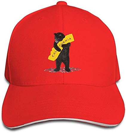 I Love You California Bear Red Adjustable Trucker Caps Unisex Sandwich Hats