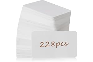 Primbeeks 228pcs Premium Blank White Business Cards, 3.5" x 2.2" Kraft Paper, Double-Sided, Multi-Use