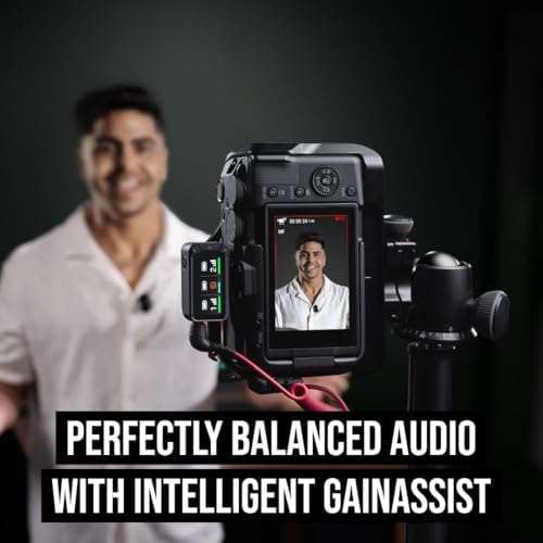 Wireless Micro - Kit di Microfono Wireless Compatto per Fotocamera, Due Microfoni con Ricevitore per Fotocamera, Ricevitore per Smartphone e Custodia di Ricarica - USB-C, Nero