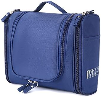 Aiskki Toiletry Bag with Hanging Hook，Travel Hanging Toiletry Bag for Men or Women Cosmetic Organizer Bag Shaving Kit Bag for Travel Accessories, Shampoo, Body Wash，Personal Items，Storage (Navy Blue)
