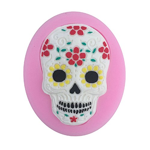 Witkey Halloween Skull Shape Silicone Mold Fondant Cake Forms Decoration Molds Chocolate Pastry Candy Mould Kitchen Baking Cookie Mould Soap Decorating Molds
