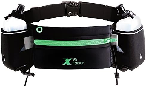 Running Hydration Belt – Adjustable Fuel Belt with Two BPA-free 10 Ounce Water Bottles for Runners Women and Man - Fits iPhone 6-7 Plus – No Slip No Bounce No Rubbing
