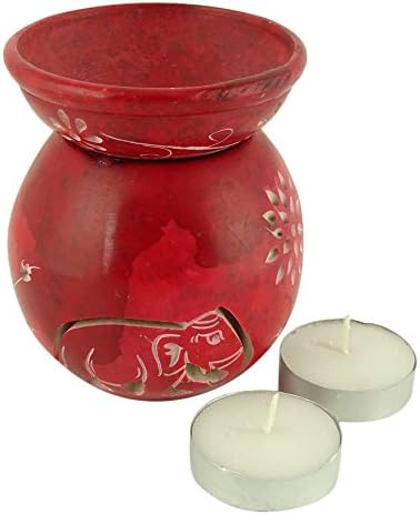 Aromatherapy Fragrance Holder Tealight Diffuser Oil Warmer Wax Marble Burner Home Decor Gift Set