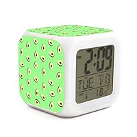 JECIA HOLDER Cartoon Avocado Fruit Led Alarm Clock Creative Desk Table Clock Multipurpose Calendar Snooze Glowing Led Digital Alarm Clock for Unisex Adults Kids Toy Gift