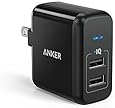 [Upgraded] Anker 24W Dual USB Wall Charger, PowerPort 2 with Power IQ for iPhone 7 / 6s / Plus, iPad Pro / Air 2 / mini, Galaxy S7 / S6 / Edge / Plus, Note 5 / 4, LG, Nexus, HTC and More