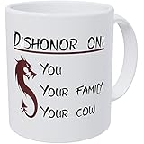 Wampumtuk Dishonor On You Your Cow And Family Dragon 11 Ounces Funny Coffee Mug