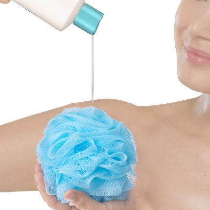 Fuxury FU Global Pouf 5 Inch Mesh Shower Sponge Bath Lily Pack of 8 - Thumbnail 6