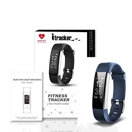 ITRACKER Fitness Tracker [2019], Activity Tracker Watch with Heart Rate Monitor, Waterproof Smart Bracelet with Step Counter, Calorie Counter, Pedometer Watch for Kids Women and Men (Blue Navy) - Thumbnail 6