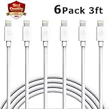 CABPLUS Phone Charger 6Pack 3FT 8Pin Fast Charging Cable Cord Compatible X 8Plus 8 7Plus 7 6Plus 6 6sPlus 6S SE 5S 5 5C