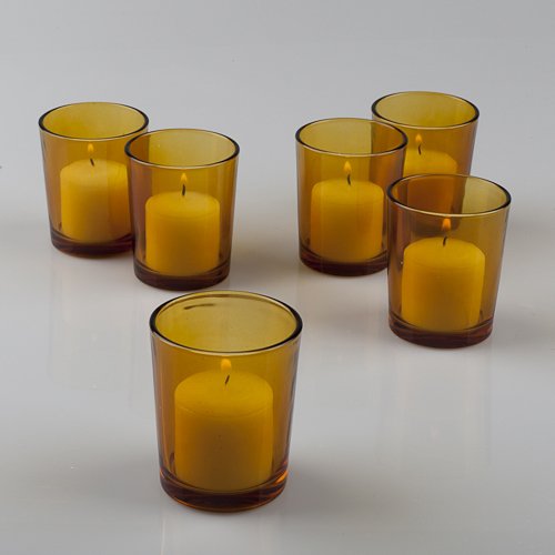 Colored Votive Candle Holders Set of 72, Amber Amazon.co.uk Kitchen