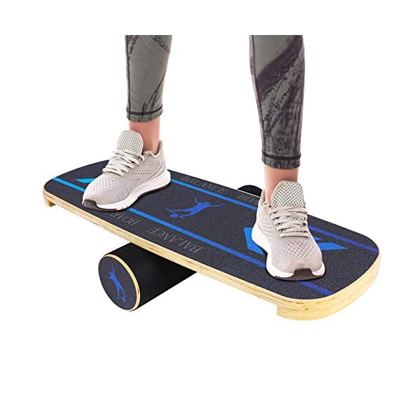 TOPKIN Balance Board, Wooden Balance Board Trainer with Roller, Balance