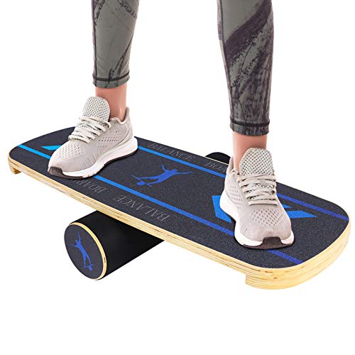 TOPKIN Balance Board, Wooden Balance Board Trainer with Roller, Balance