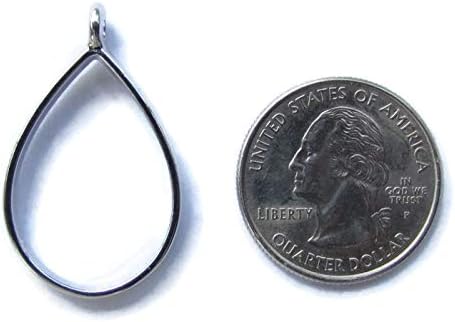 10 Silver Teardrop Open Bezels for Resin, Open Back Bezel Pendant Blanks for Jewelry Making