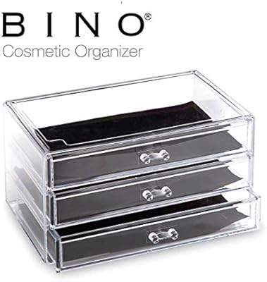 Bino 3 Drawer Acrylic Jewelry And Makeup Organizer Clear Cosmetic