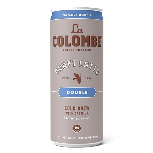 LA COLOMBE COFFEE, OATMILK DOUBLE LATTE, 11 FL OZ CANS (PACK OF 12), COFFEEHOUSE QUALITY COLD BREW, SPECIALTY GRADE COFFEE BEANS, READY-TO-DRINK ON-THE-GO