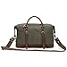 Kattee Genuine Leather Trim Canvas Travel Duffel Bag (Army Green, Large)