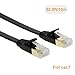CableCreation Flat Lan Cable CAT7(Category 7) Shielded Ethernet Patch Cable, 50U”Gold Plated Contact,SSTP Network Cable Up to 10 Gigabit, Band Width:600MHZ ,33ft/10m, Black