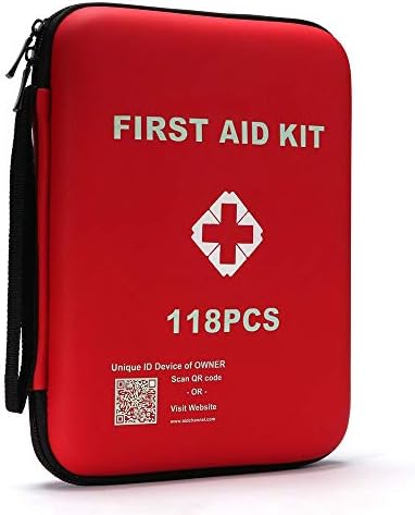 Qusouloutdoor First Aid Kit - Waterproof Compact Emergency Survival Kit, Perfect for Home, Office, Car, School, Workplace, Camping, Travel and Any Outdoor Activities