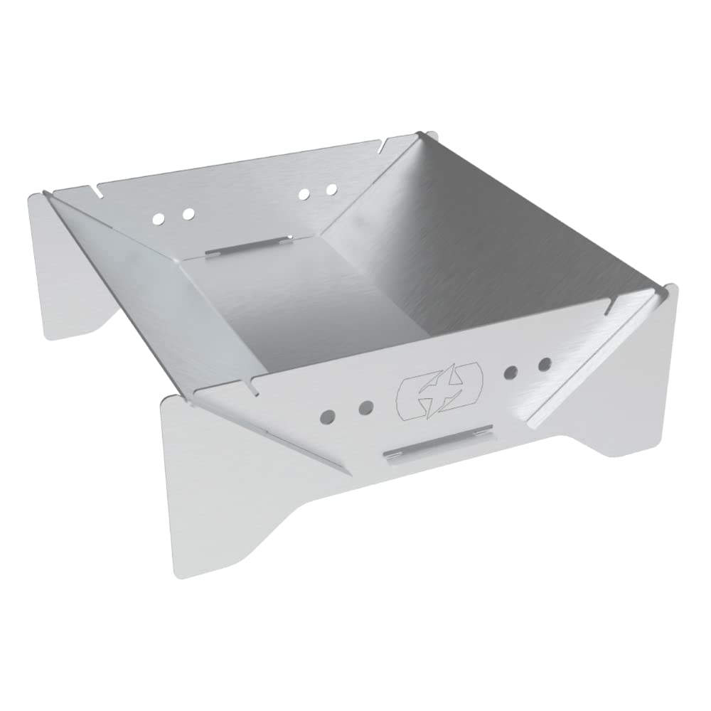Oxford FirePit (inc case) Compact Flat-Pack Barbeque Grill, Stainless Steel. Packable Firepit/Camping Stove