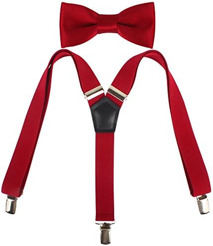 Kat Cheung Bahar 2PCS Bow Tie And Suspenders Set For Kids Boys 3 Clips Y