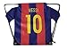 JerzeHero Barcelona Messi #10 Soccer Jersey Shape Drawstring Bag Backpack Gym Bag ✓ Premium Unique Design (Pack of 1, Barcelona Messi #10)